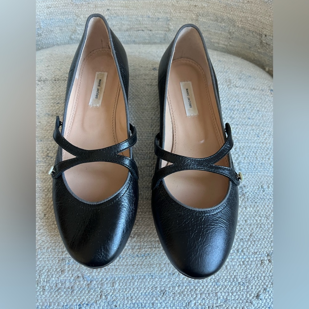 Marc Jacobs Black Leather Flats